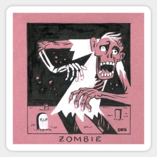 Retro Zombie Sticker